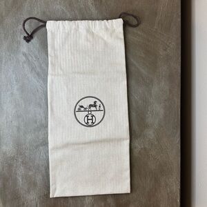 Authentic Hermès Beige Herringbone Canvas Dustbag